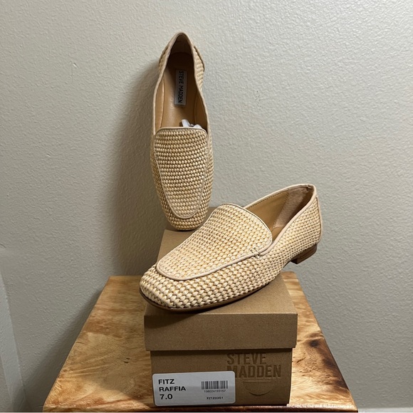 Steve Madden Shoes - New Steve Madden Women’s Raffia Loafers, Cream, size 7
